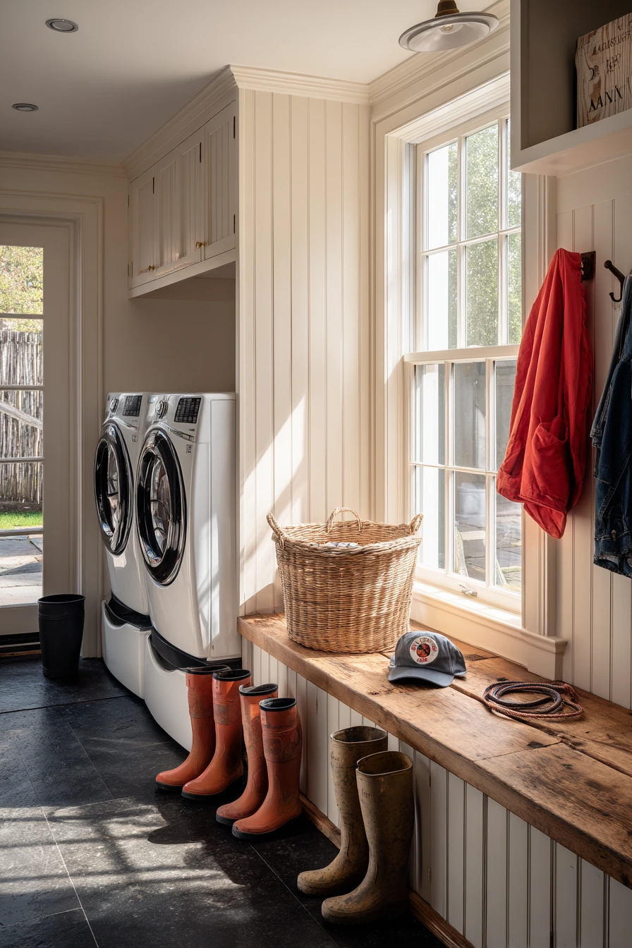 Mudroom Laundry With Family Drop Zone