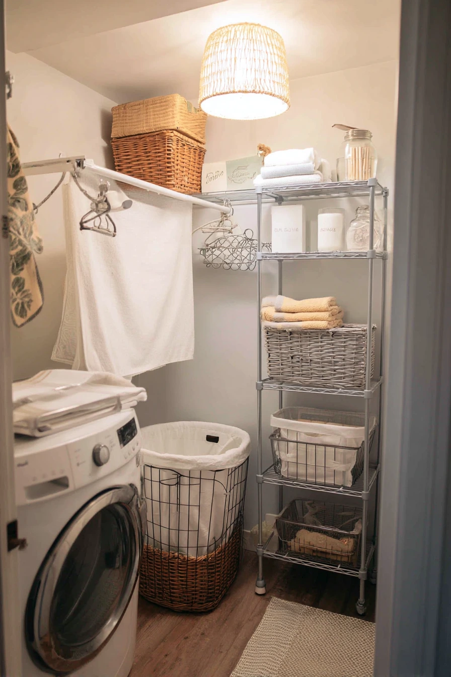 Renter-Friendly Farmhouse Laundry Wall