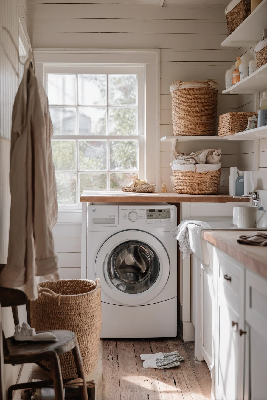 Sunlit Everyday Farmhouse Laundry Nook