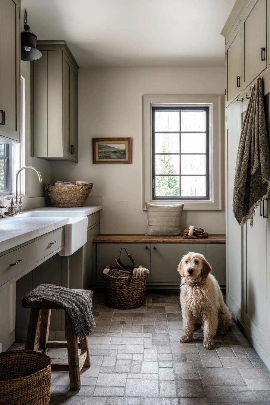 Pet-Friendly Farmhouse Laundry Corner
