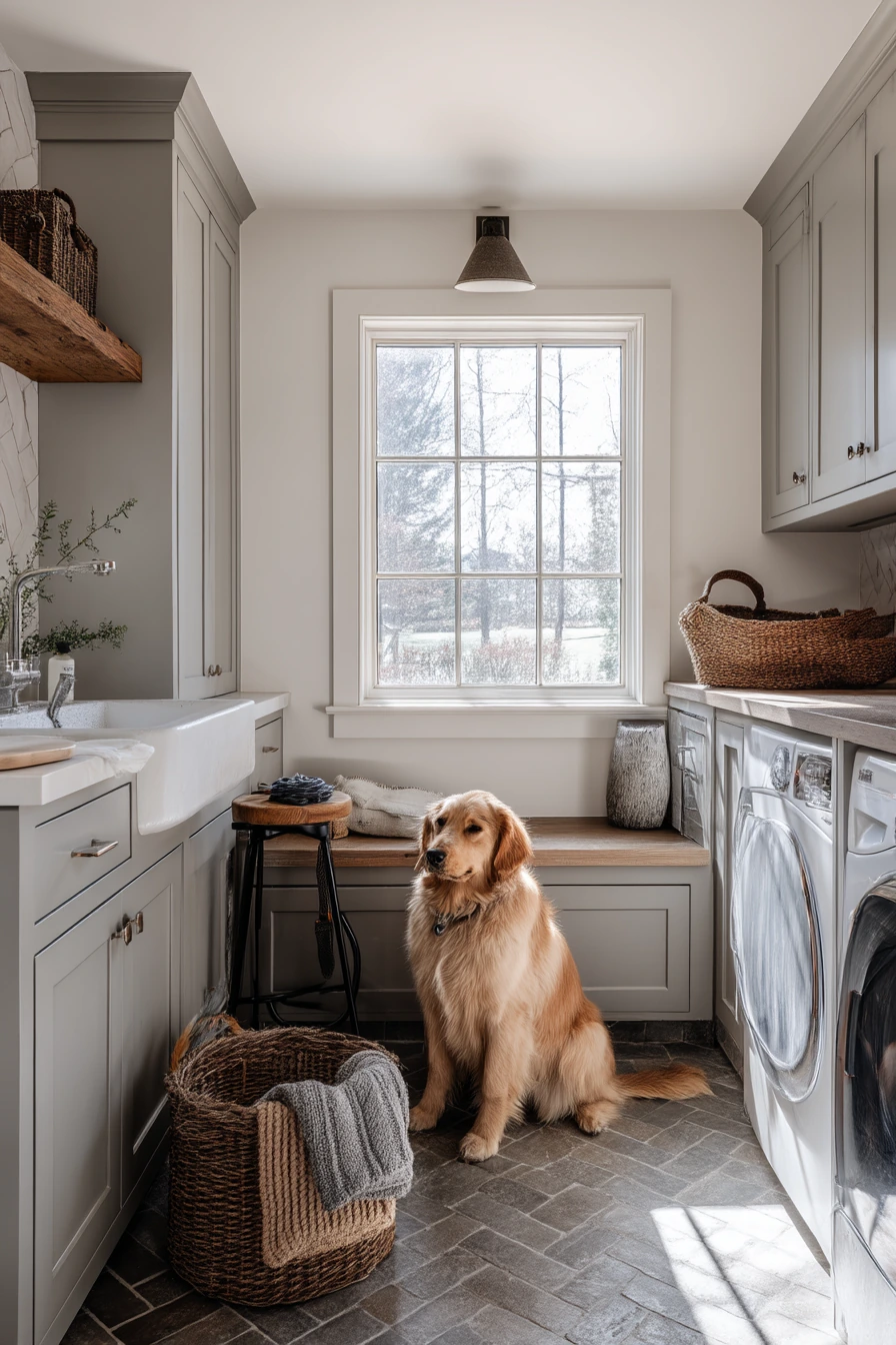 Pet-Friendly Farmhouse Laundry Corner
