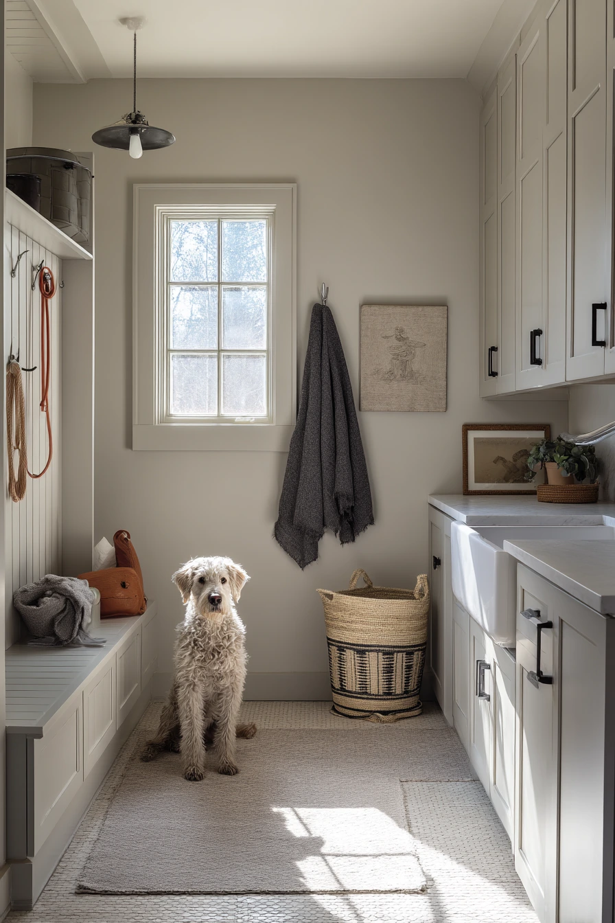 Pet-Friendly Farmhouse Laundry Corner