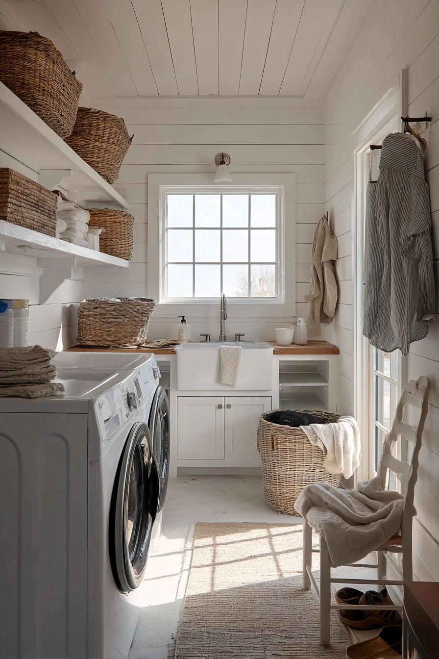 Sunlit Everyday Farmhouse Laundry Nook