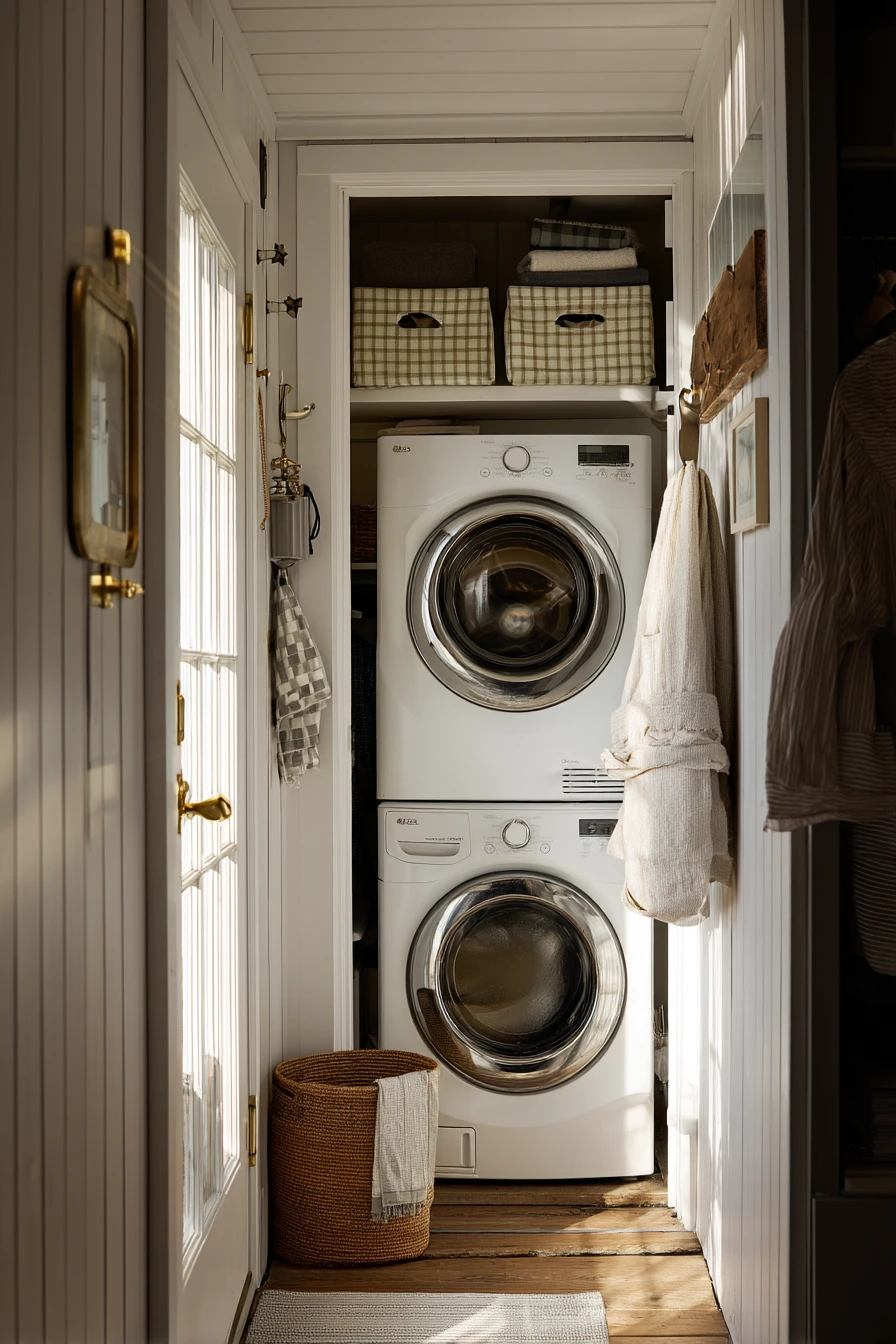 Small-Space Farmhouse Laundry Closet