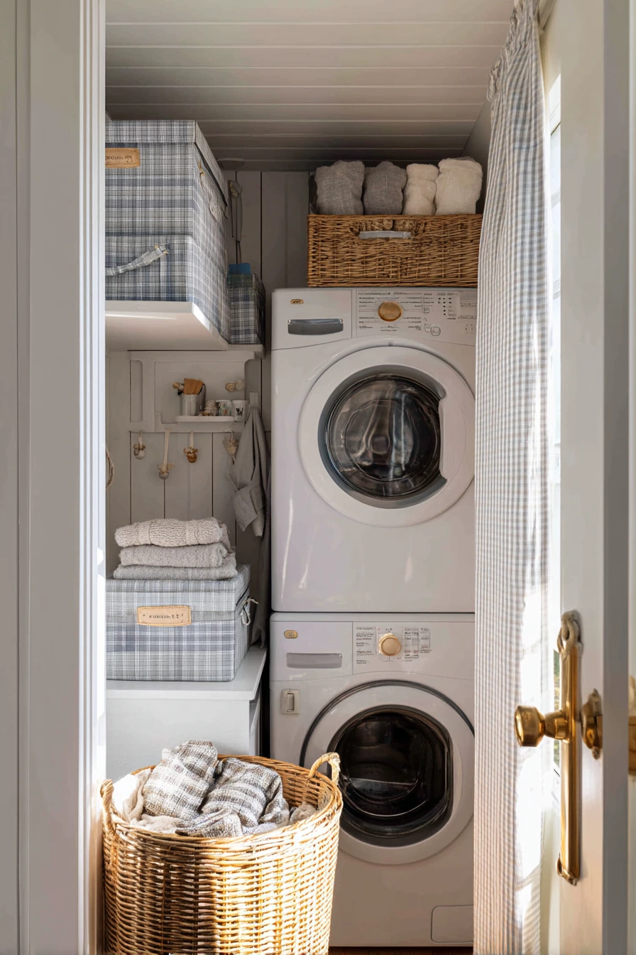 Small-Space Farmhouse Laundry Closet