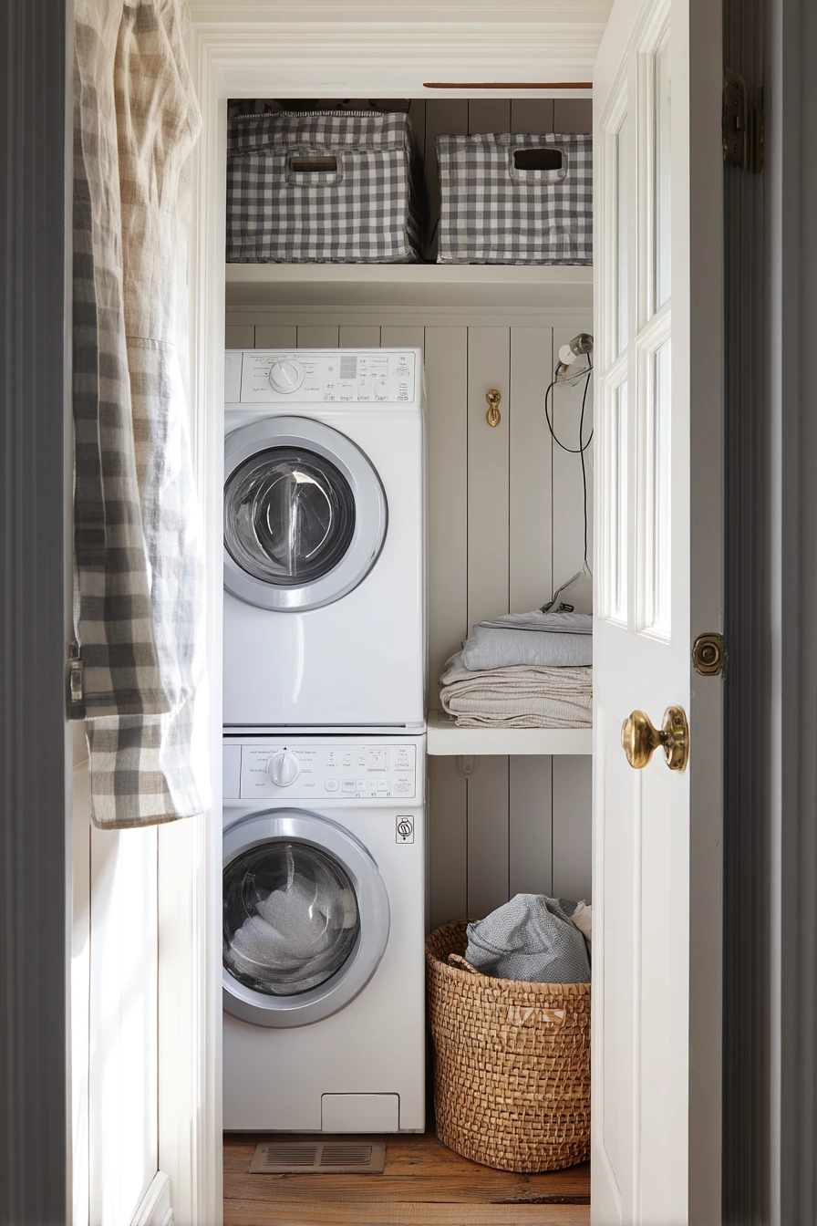 Small-Space Farmhouse Laundry Closet