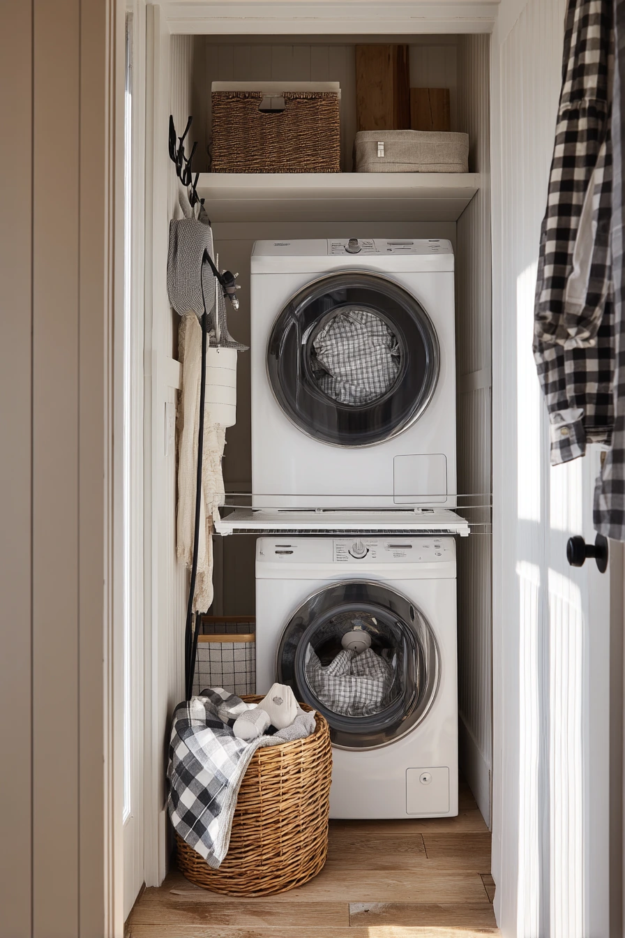 Small-Space Farmhouse Laundry Closet