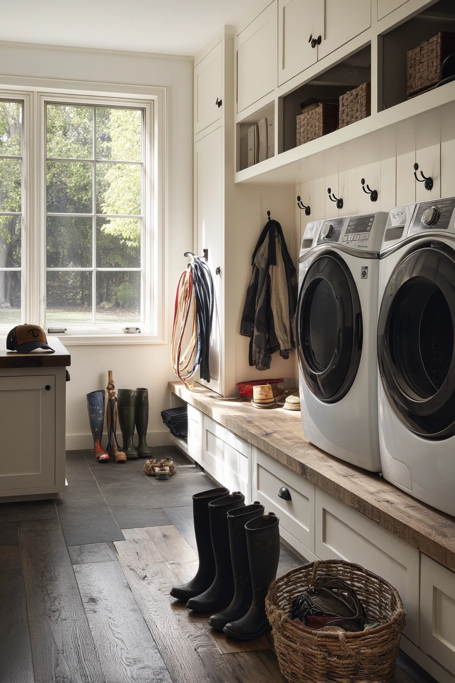 Mudroom Laundry With Family Drop Zone