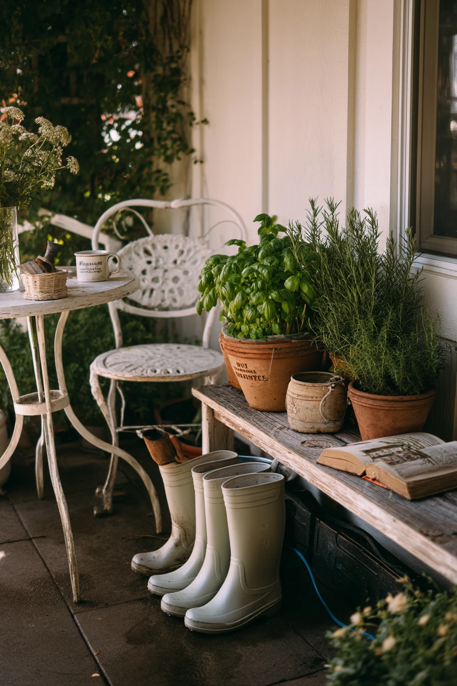 Spring Farmhouse Patio with Garden-to-Table Morning Coffee