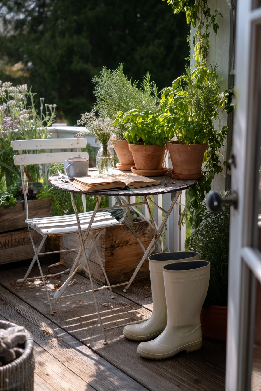 Spring Farmhouse Patio with Garden-to-Table Morning Coffee