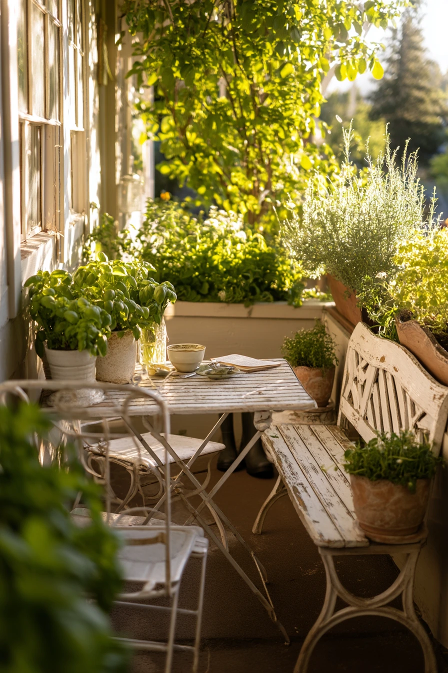 Spring Farmhouse Patio with Garden-to-Table Morning Coffee
