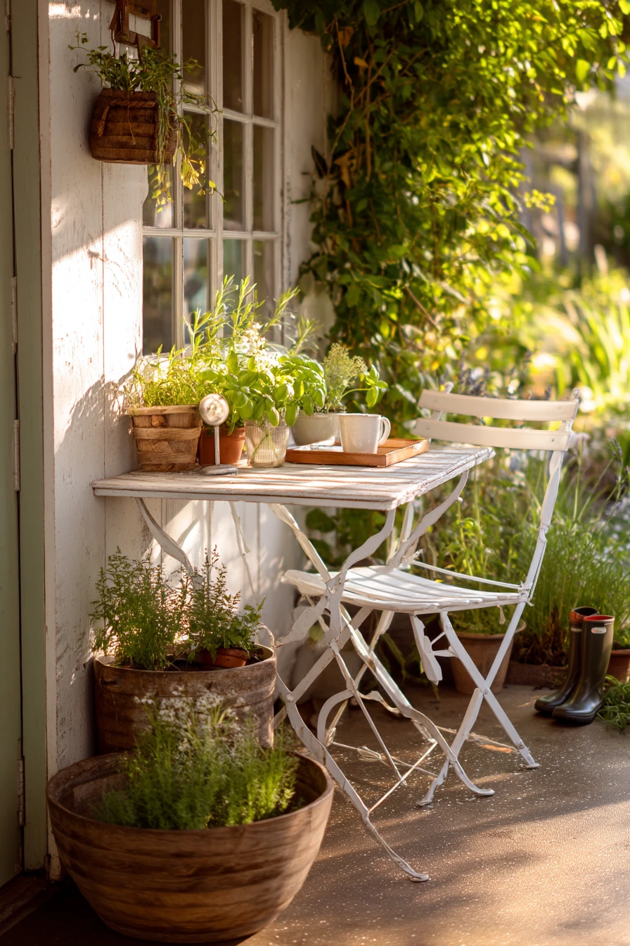 Spring Farmhouse Patio with Garden-to-Table Morning Coffee
