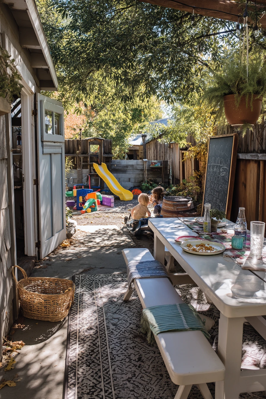 Farmhouse Patio Play Zone for Kids and Grown-Ups
