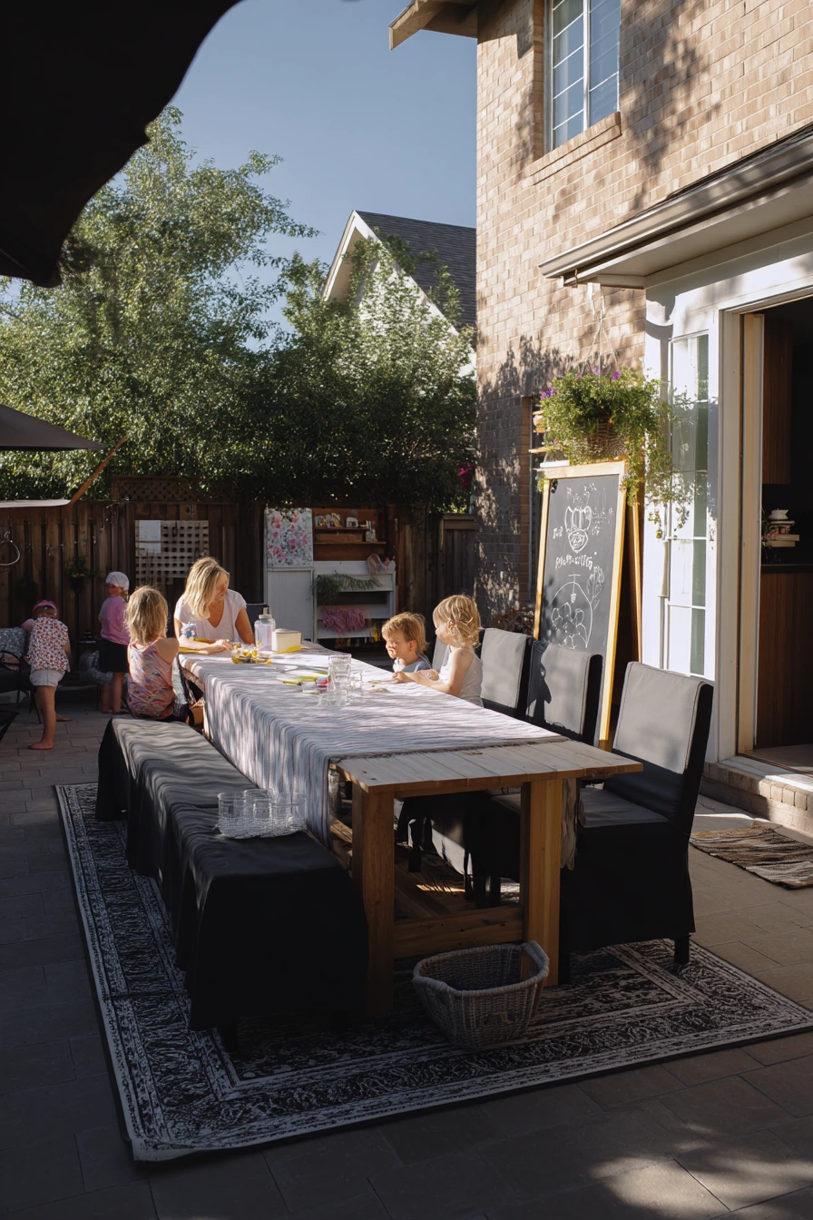 Farmhouse Patio Play Zone for Kids and Grown-Ups