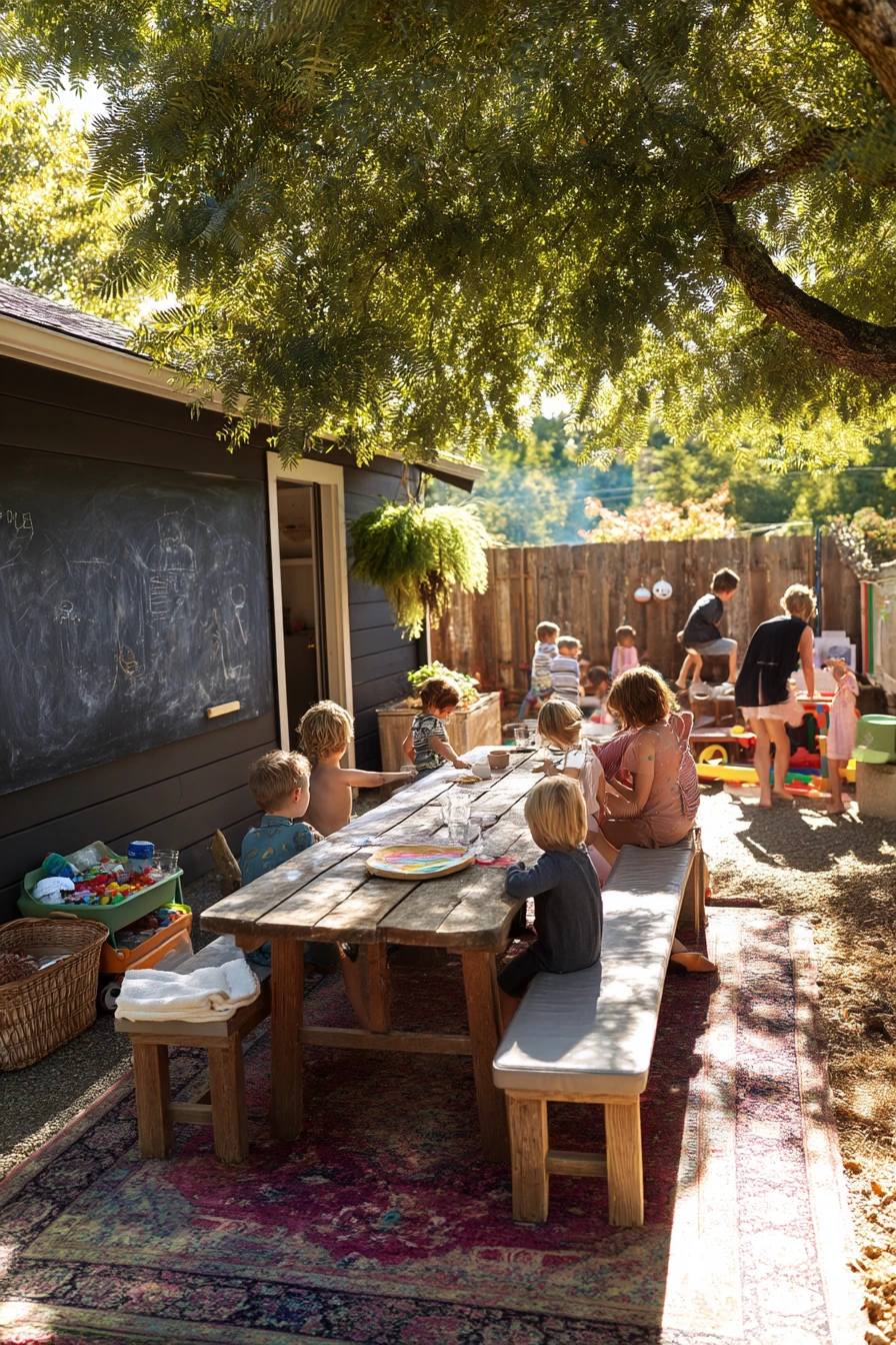 Farmhouse Patio Play Zone for Kids and Grown-Ups