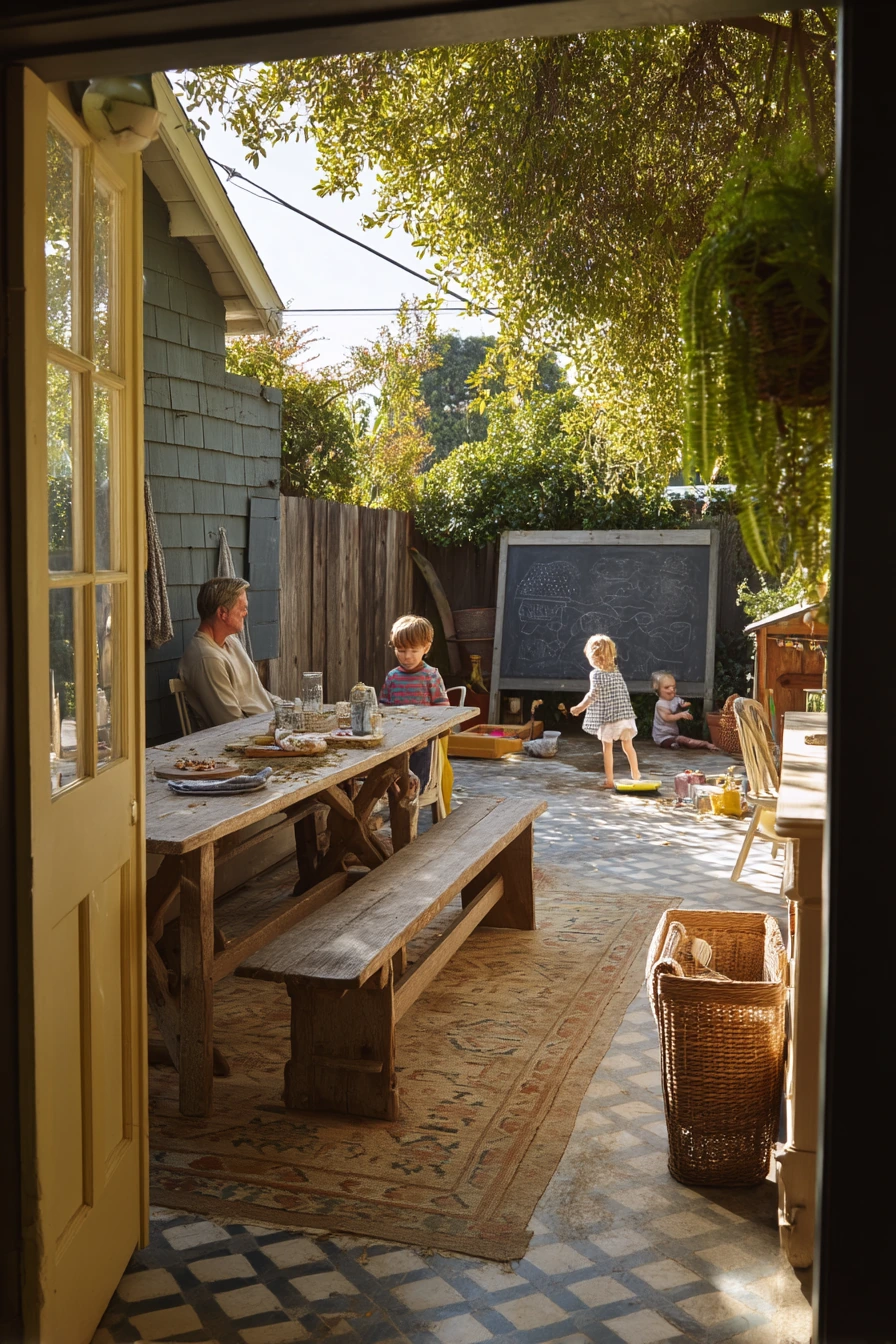 Farmhouse Patio Play Zone for Kids and Grown-Ups