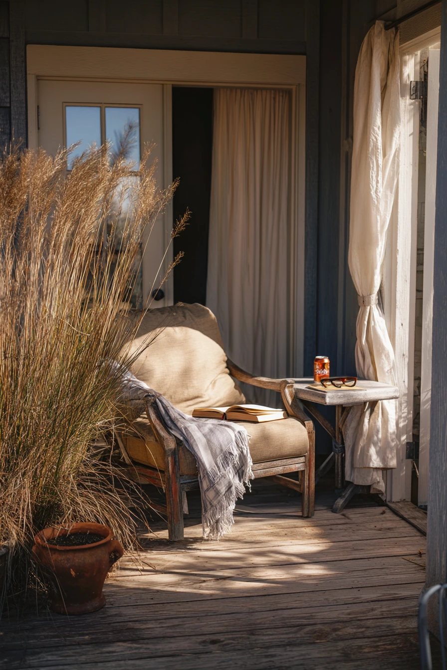 Rustic Farmhouse Patio with Quiet Solo Reset Moment