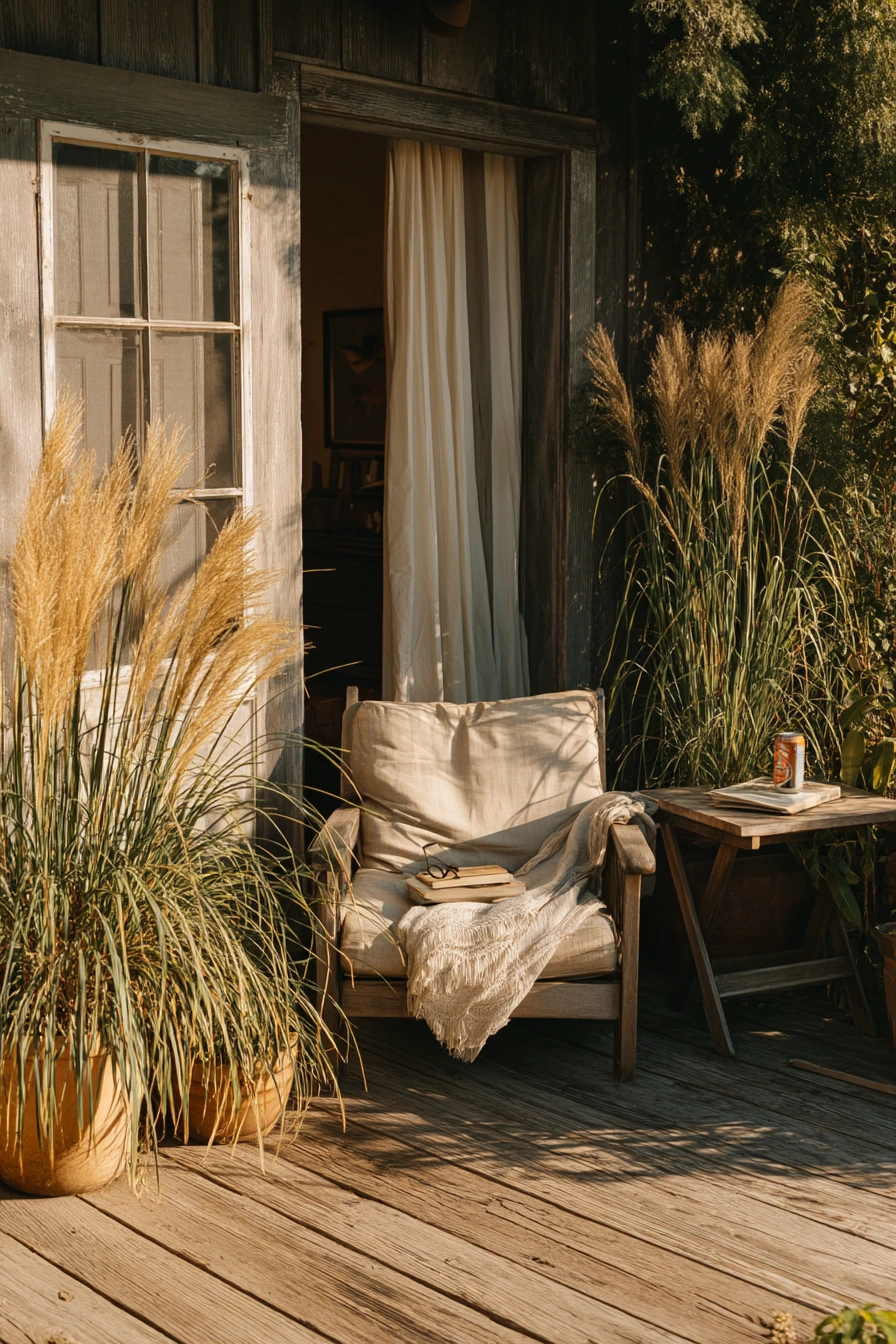 Rustic Farmhouse Patio with Quiet Solo Reset Moment