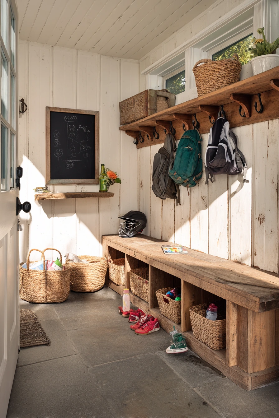 Family Porch with Kid Storage and Everyday Chaos