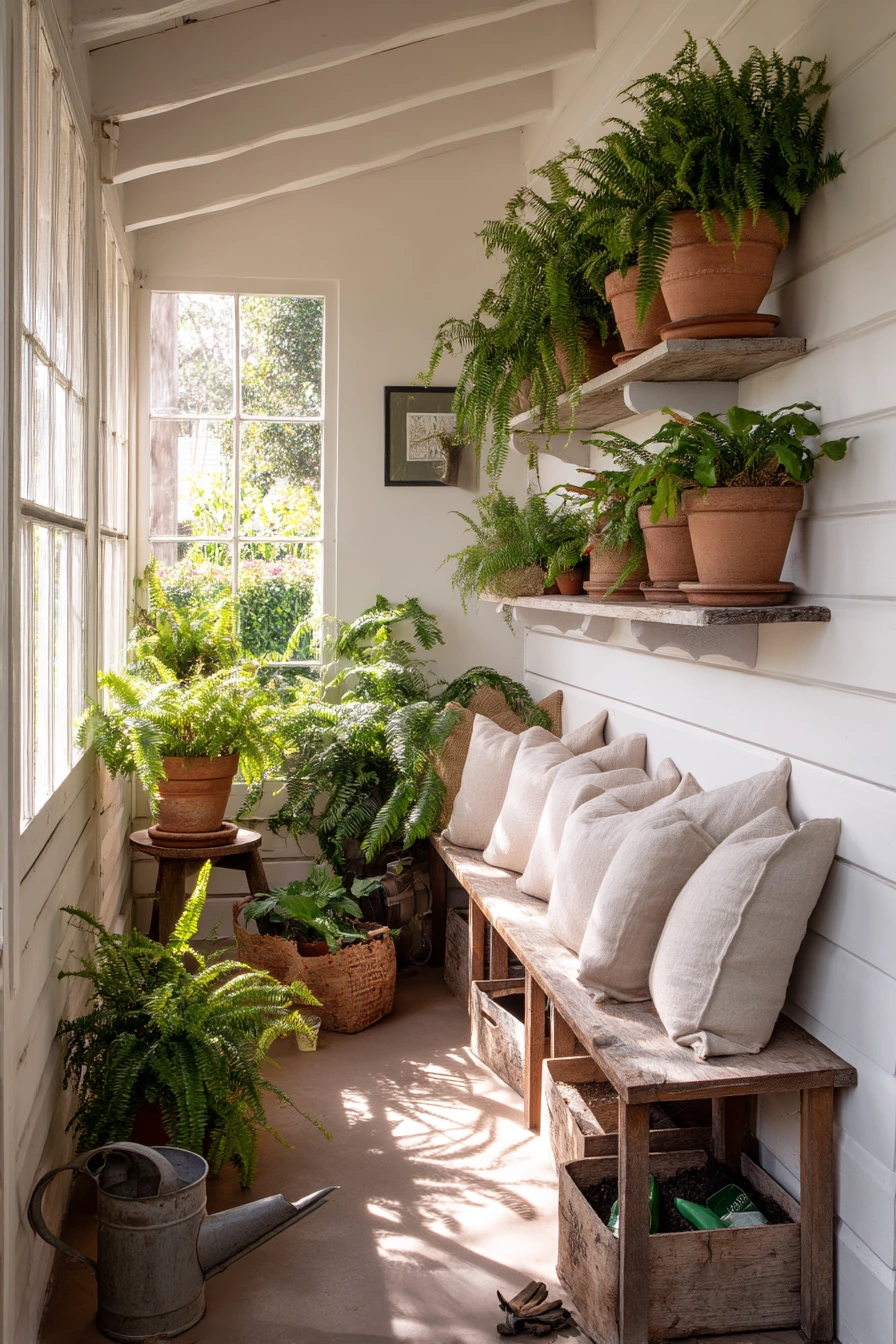 Plant-Lover’s Porch with Green, Layered Texture