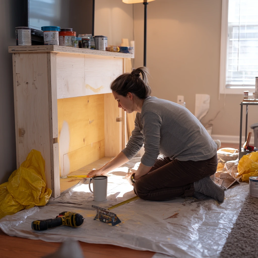 Budget DIY Fireplace Makeover
