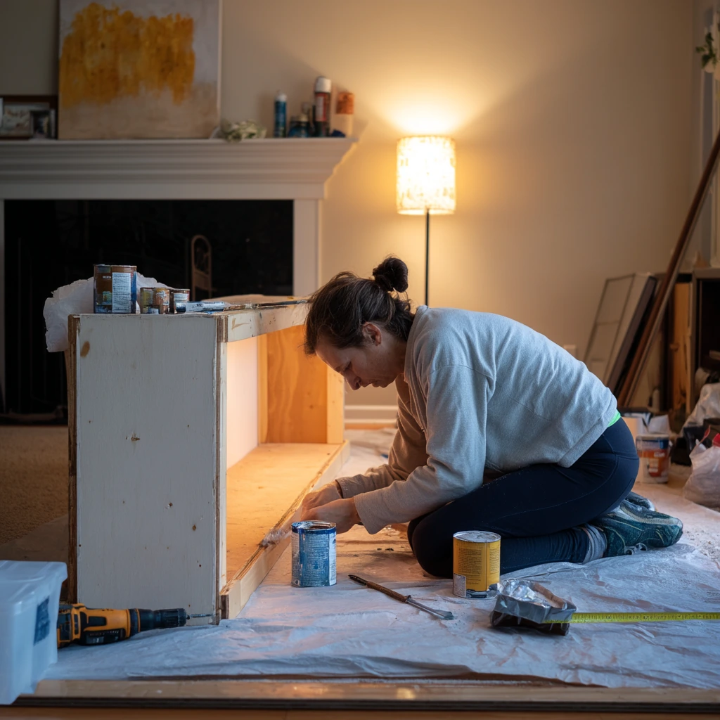 Budget DIY Fireplace Makeover