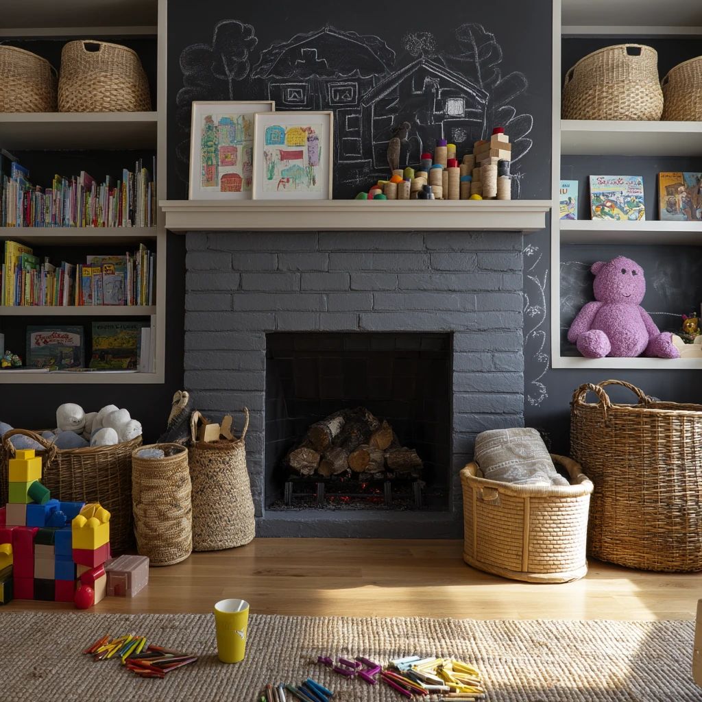Kids' Playroom Fireplace Facade