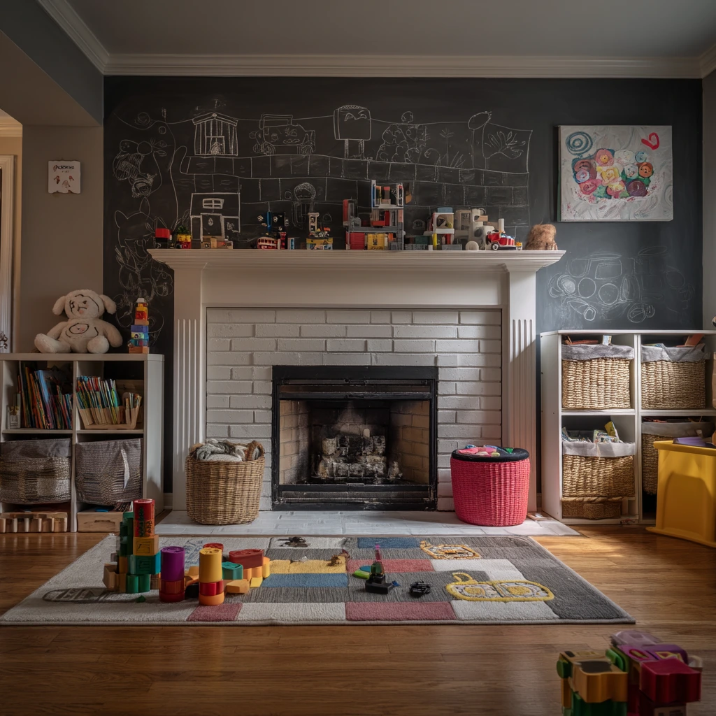 Kids' Playroom Fireplace Facade
