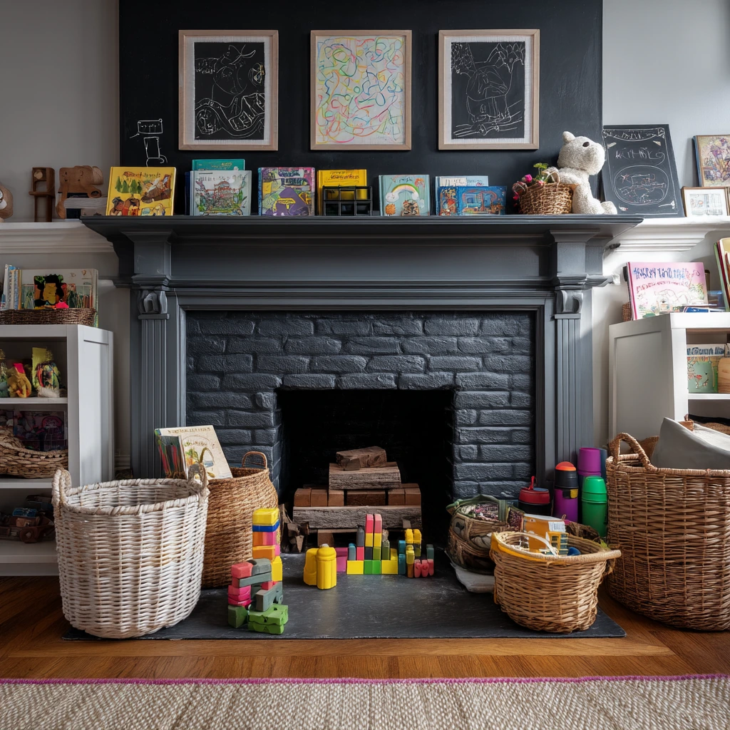 Kids' Playroom Fireplace Facade