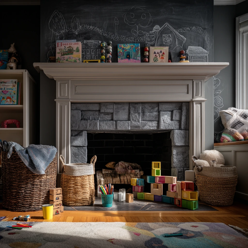 Kids' Playroom Fireplace Facade