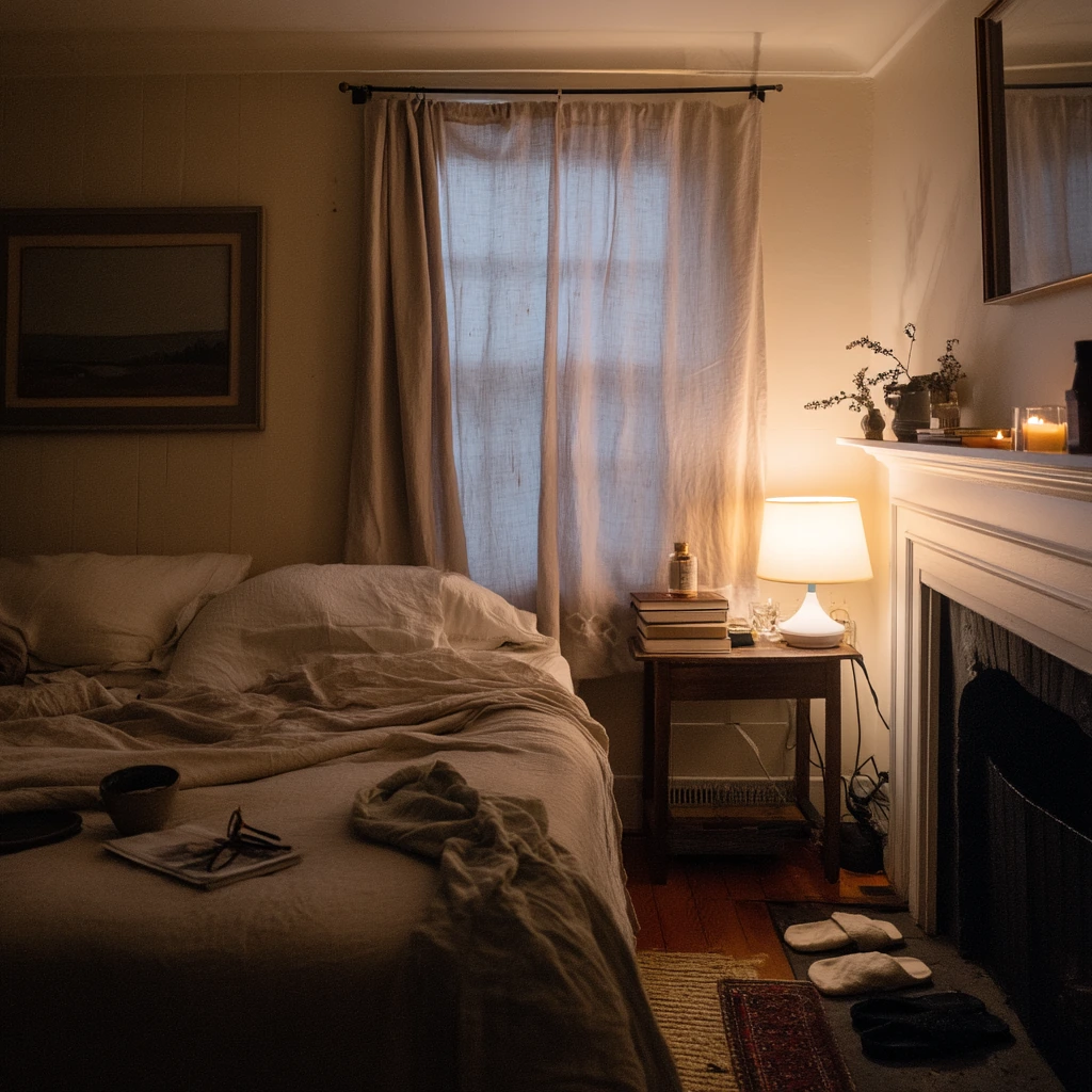 Bedroom Faux Fireplace Retreat