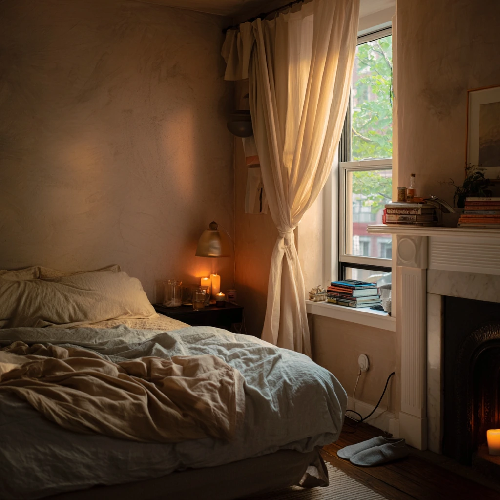 Bedroom Faux Fireplace Retreat