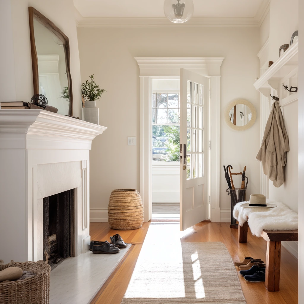 Entryway Fireplace Feature Wall