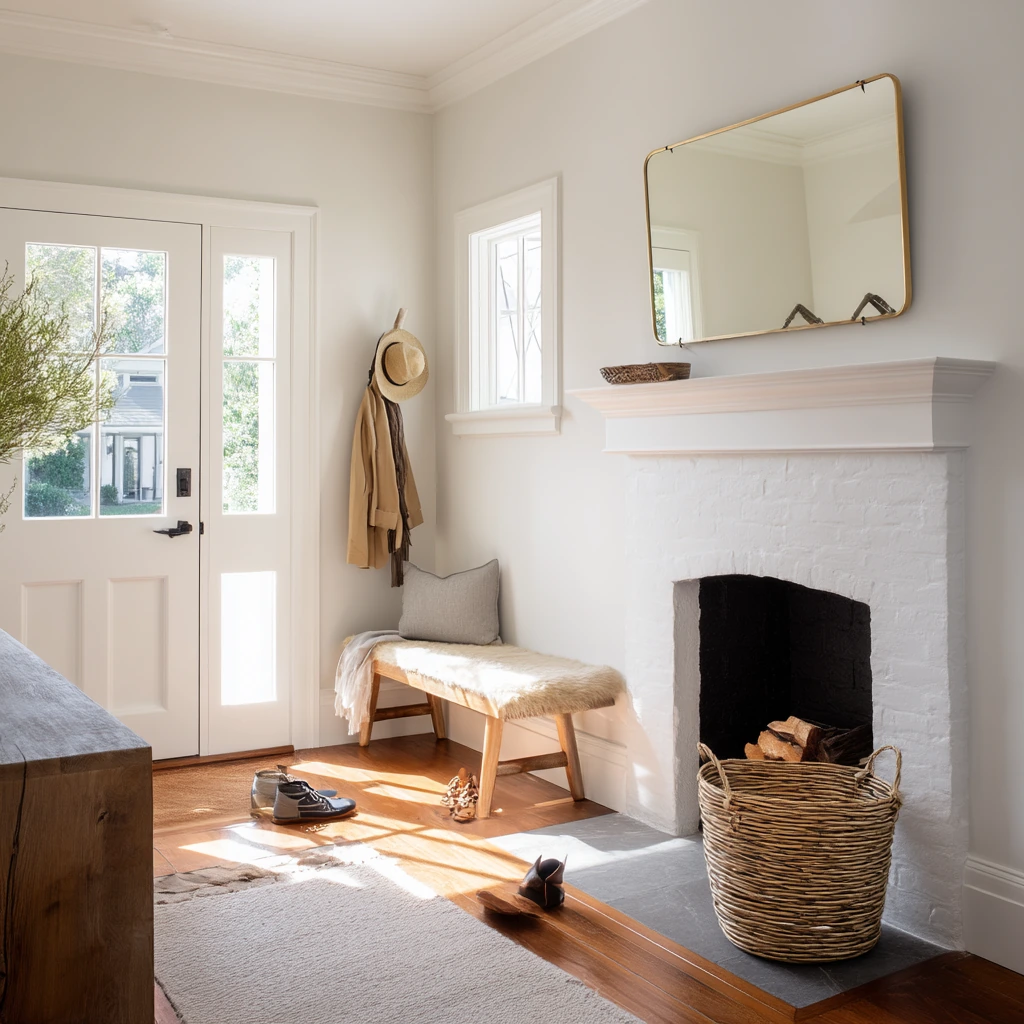 Entryway Fireplace Feature Wall