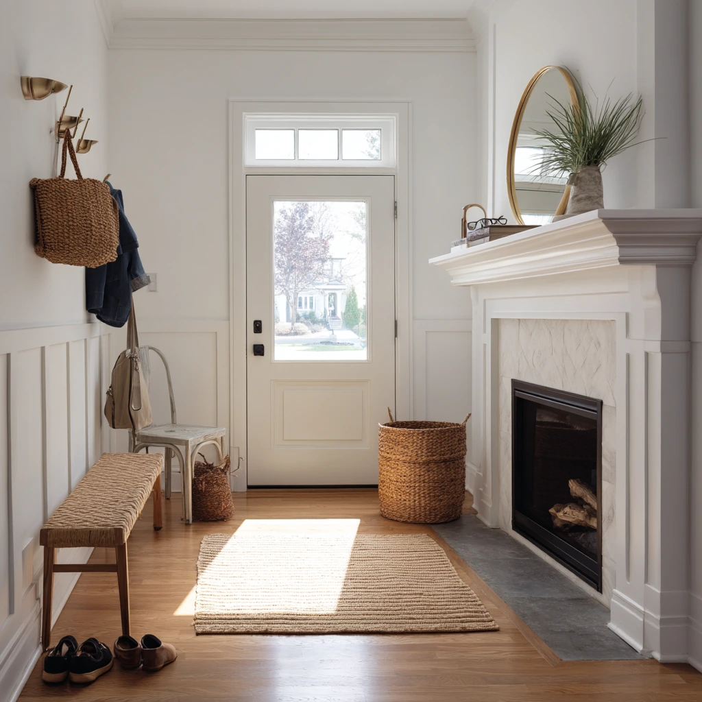 Entryway Fireplace Feature Wall