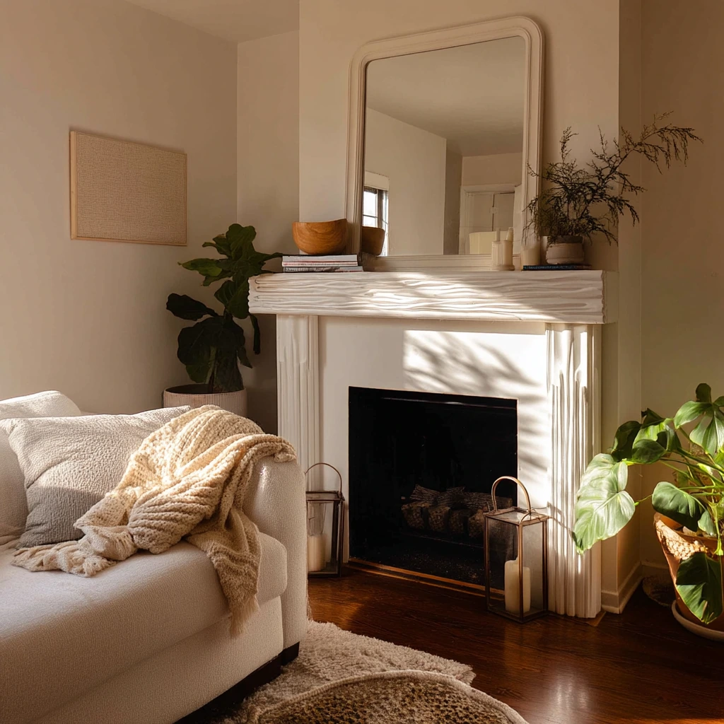 Renter-Friendly Faux Fireplace Nook