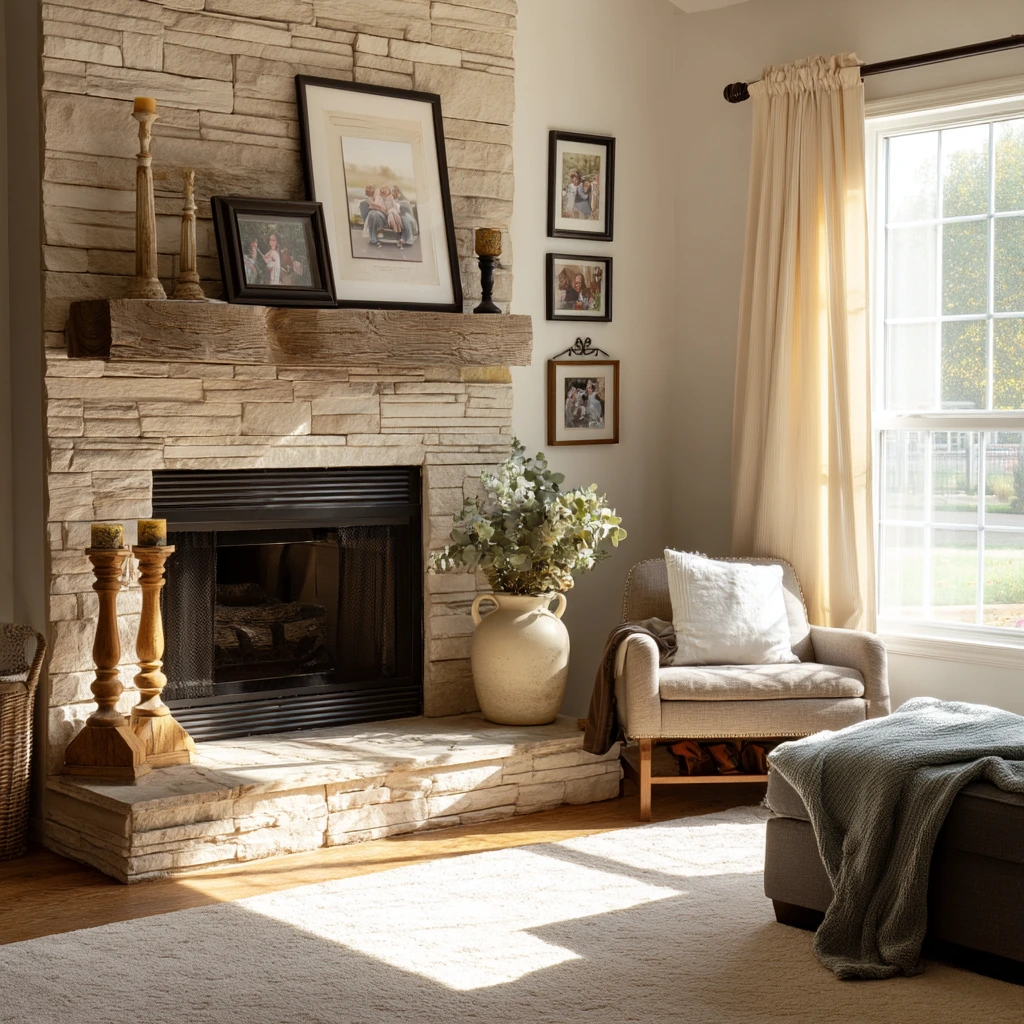 Modern Farmhouse Mantel Styling