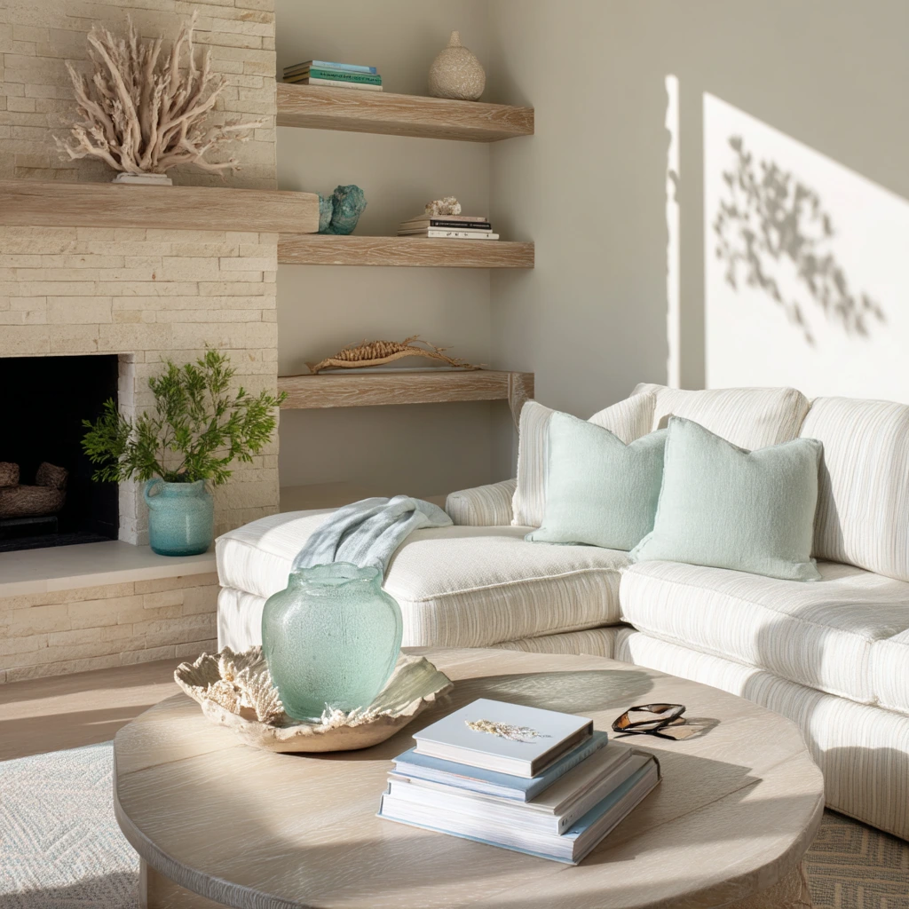 Coastal Stone Hearth Morning Light