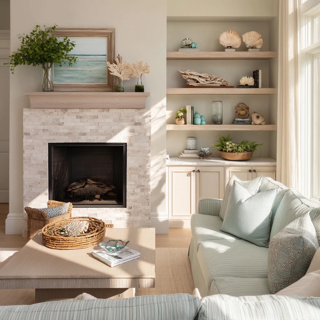 Coastal Stone Hearth Morning Light