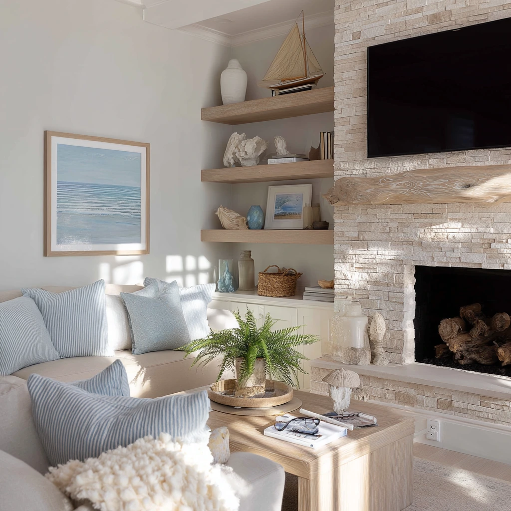 Coastal Stone Hearth Morning Light