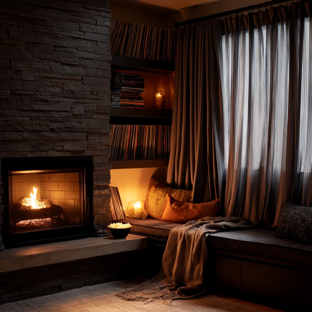 Moody Media Room Fireplace