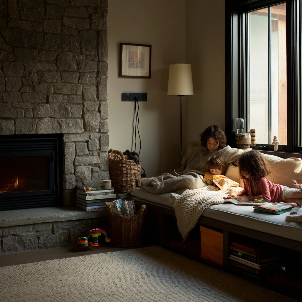 fireplace bench ideas