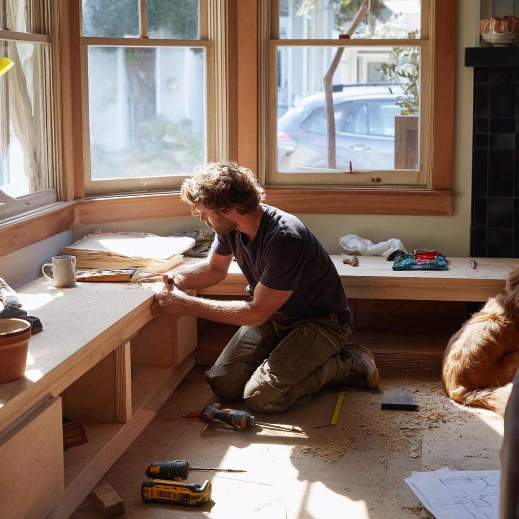 DIY Bench Build Moment
