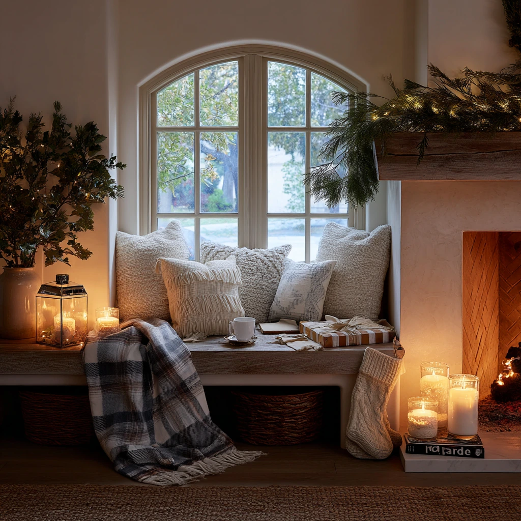 Seasonal Holiday Hearth Bench