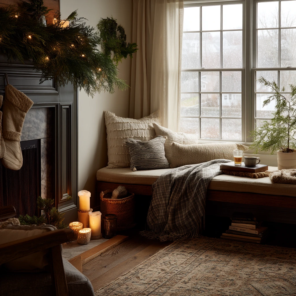 Seasonal Holiday Hearth Bench