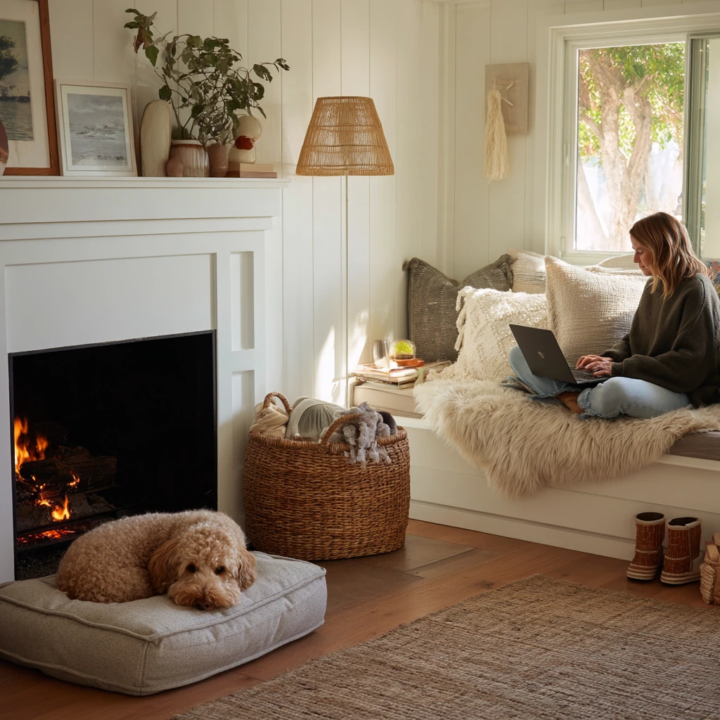 Pet-Friendly Fireplace Seating