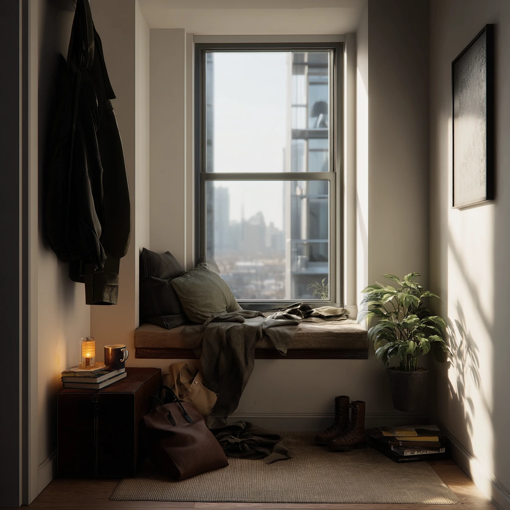 Small Apartment Fireplace Nook