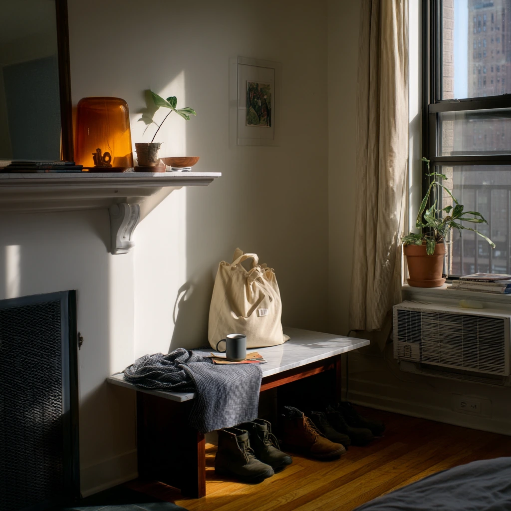 Small Apartment Fireplace Nook