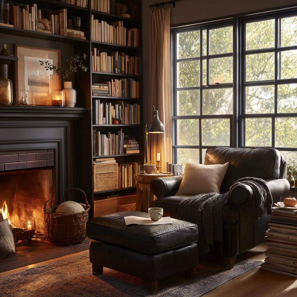 Book-Lover’s Fireplace Nook