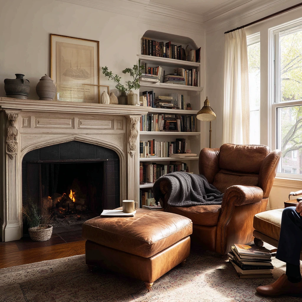 Book-Lover’s Fireplace Nook